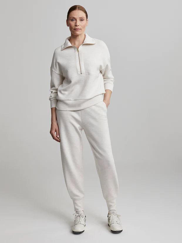 Ivory marl jogging bottoms with elasticated waistband and ribbed cuffs