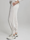 Ivory marl jogging bottoms with elasticated waistband and ribbed cuffs