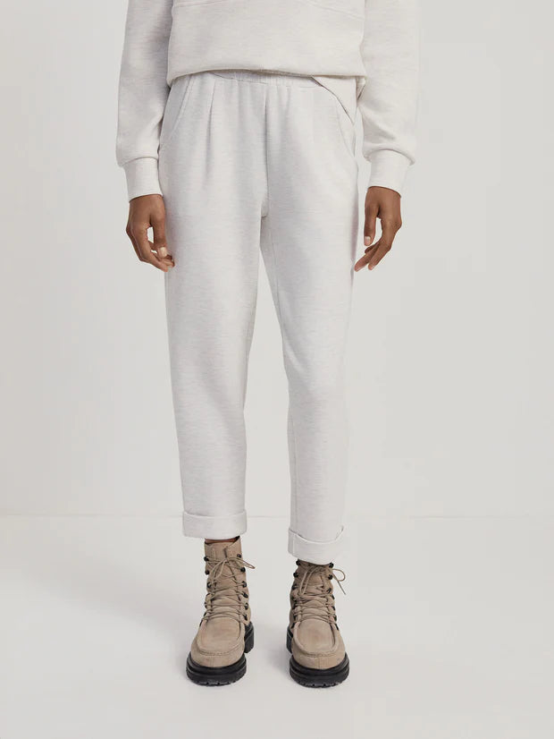 Light grey ivory marl jogging bottoms with rolled cuff and drawstring waist