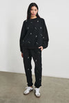 Varsity Sweatshirt Black Champagne Embroidery