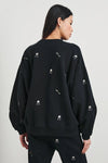 Varsity Sweatshirt Black Champagne Embroidery