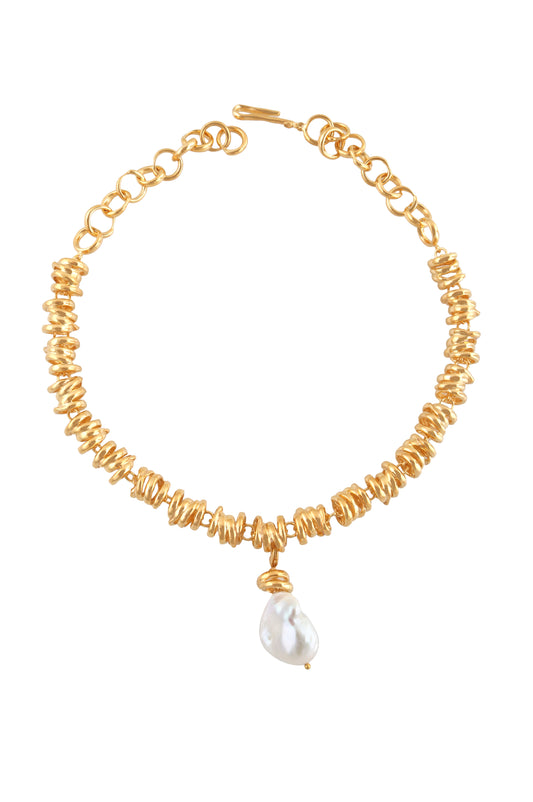 gold chain necklace with statement pearl from joanna laura constantine