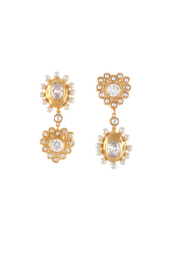 Mini Mismatched Pearl/Stone Earrings