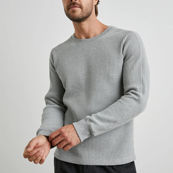 grey waffle knit round neck jumper 