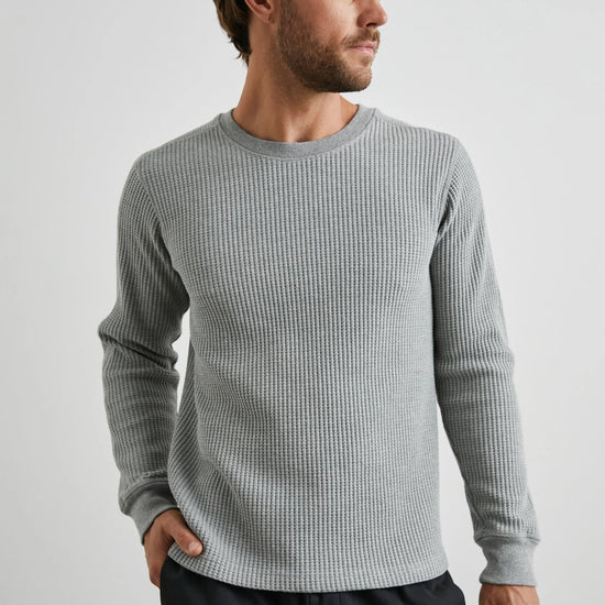 grey waffle knit round neck jumper 