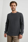 black waffle knit o neck jumper 