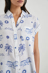 short sleeve white shirt with summer print