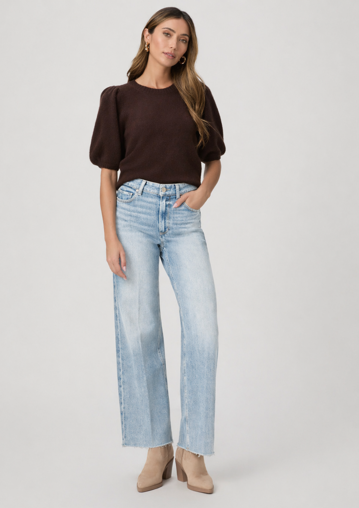 blue jeans on model on a model