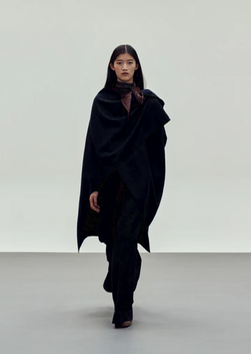 black cape style coat
