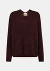 v neck burgundy wool relaxed jumper from mos mosh