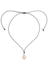 Necklace with a pink pendant on a white background