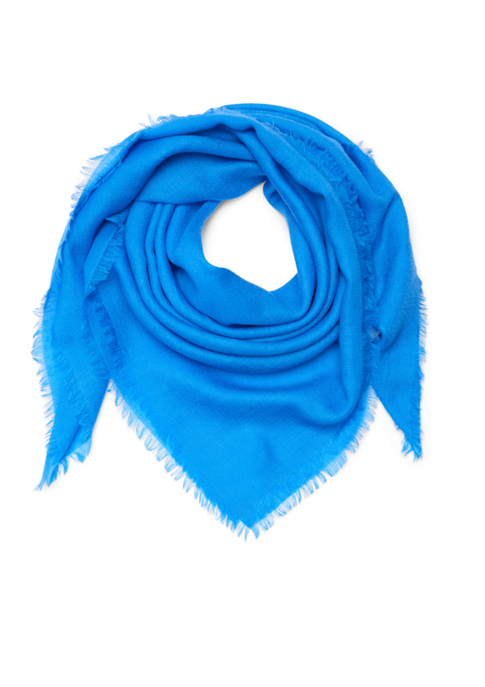 Square Cashmere Scarf Blue