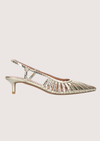 Sling Back Kitten Heel Gold