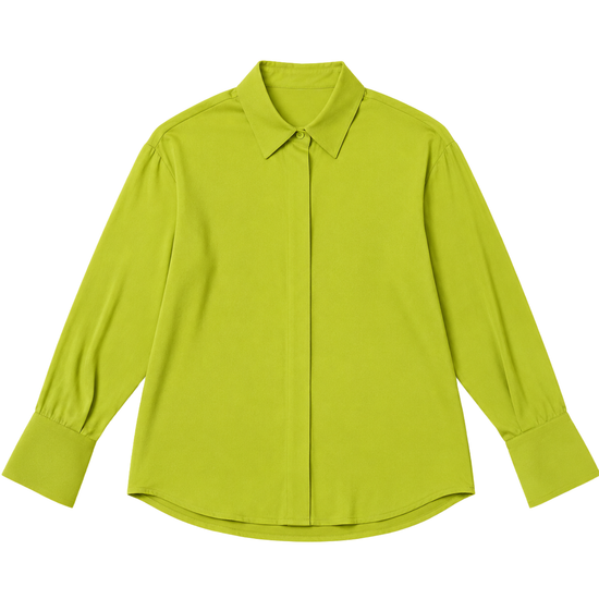 Green classic long sleeved collared shirt 