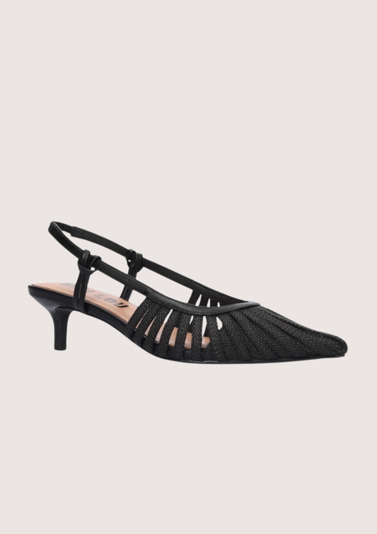 Sling Back Kitten Heel Black