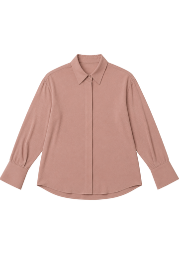 Pink blouse classic collared shirt on a white background