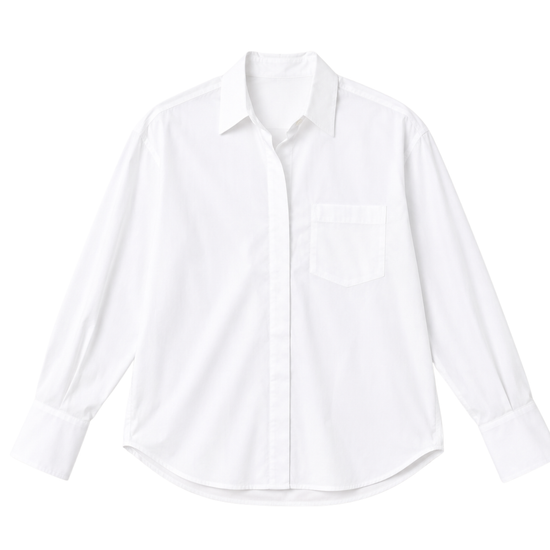 Classic white shirt on a white background