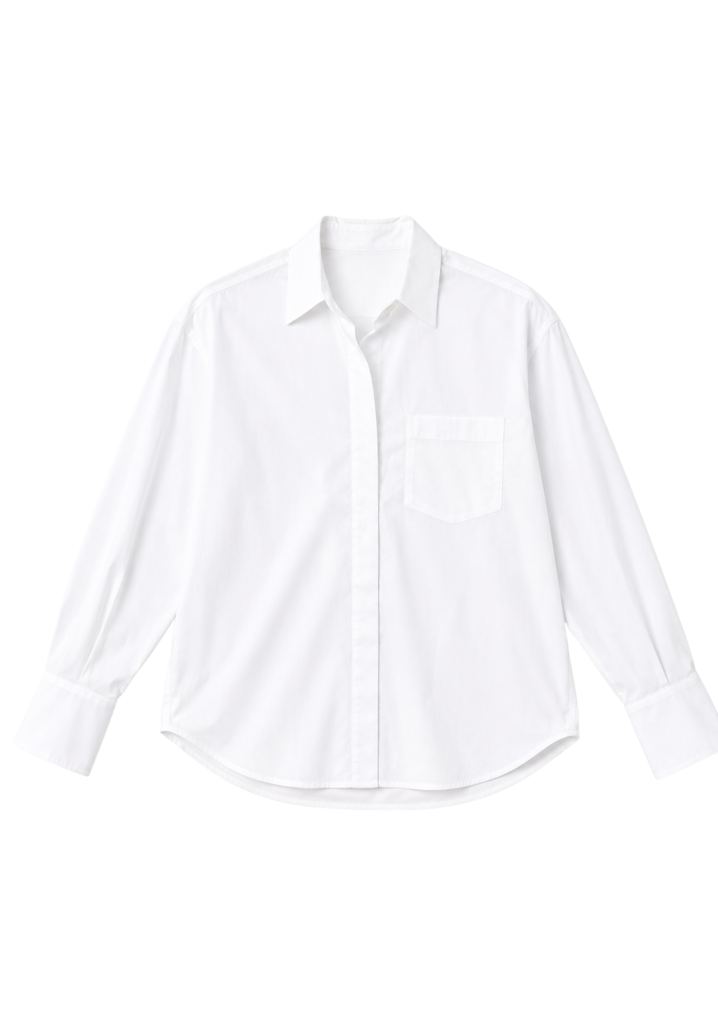 Classic white shirt on a white background