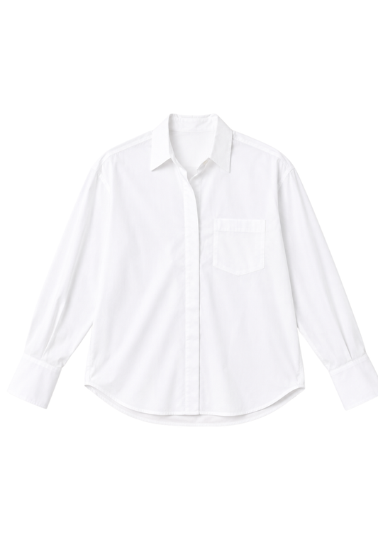 Classic white shirt on a white background