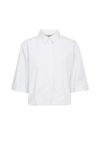 A white long-sleeve button-up shirt with a classic collar, shown against a plain white background.
