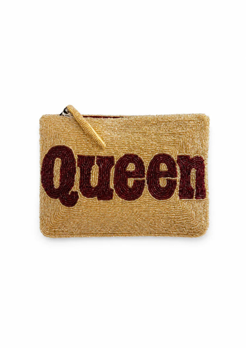 Queen Beaded Clutch Gold