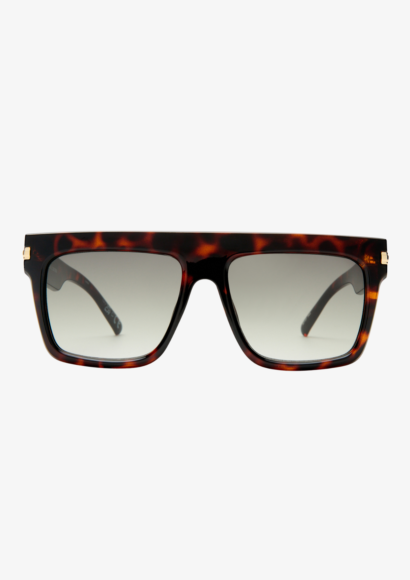 Tortoise shell Le Specs sunglasses on a white background front view