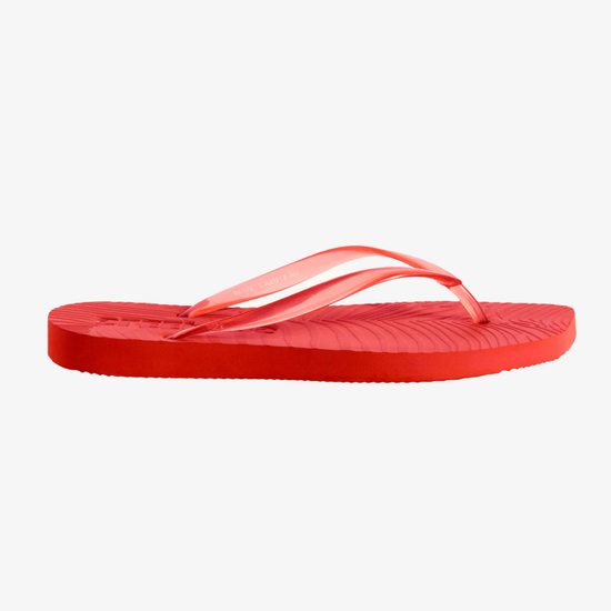 Red flip-flop sandal on a white background