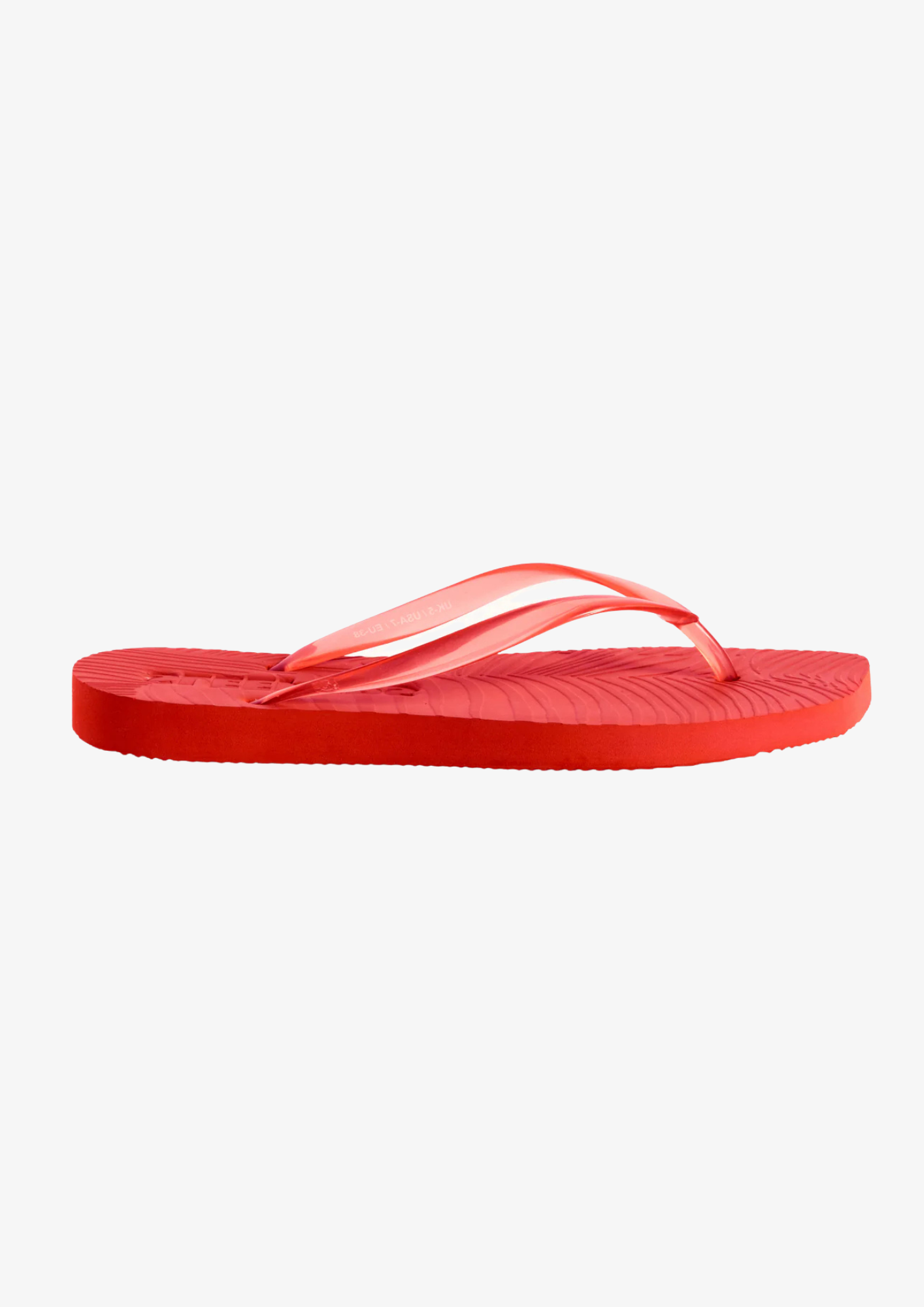 Red flip-flop sandal on a white background