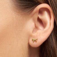 Running horse stud earring in gold plated sterling silver