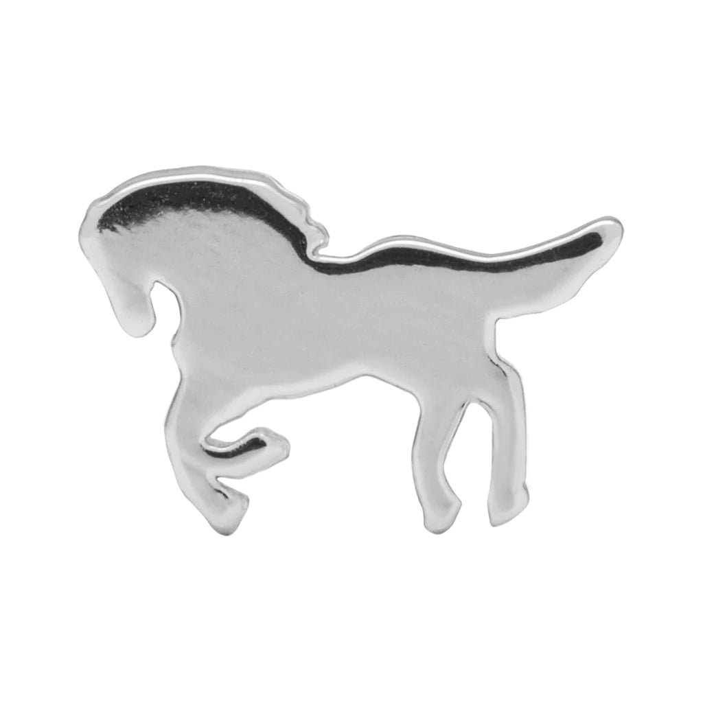 Running horse stud earring in sterling silver