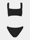 black square neck crinkle bikini from hunza g