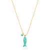 Turquoise happy fish pendant necklace from Talis Chains