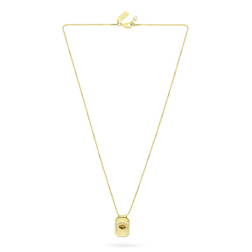 Gold necklace with a pendant on a white background from Talis Chains