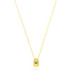 gold pendant necklace with blue aventurine stone detail