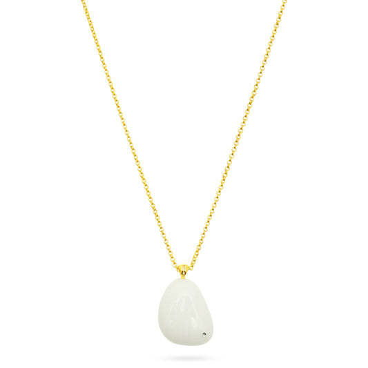 Rock Stone Necklace White Jade