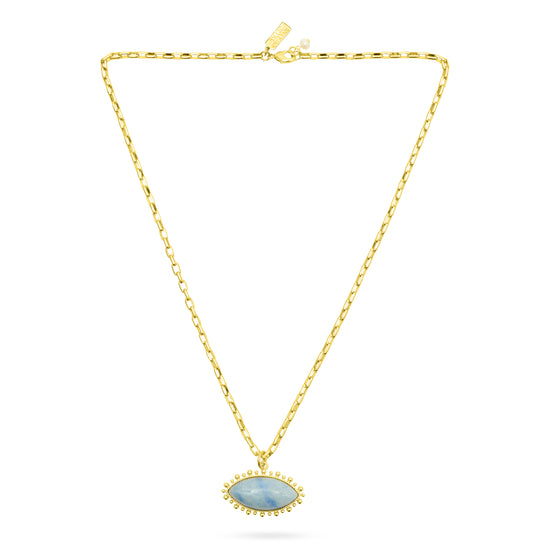 Blue aventurine eye pendant necklace from Talis Chains