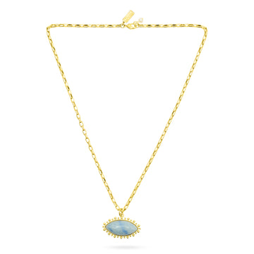 Blue aventurine eye pendant necklace from Talis Chains
