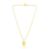 Gold necklace with a pendant on a white background from Talis Chains