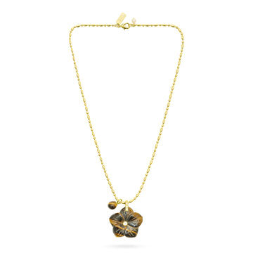 Tiger's Eye flower pendant necklace from Talis Chains