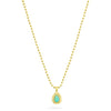 Gold necklace with a turquoise pendant on a white background from Talis Chains