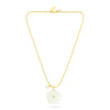 White crystal flower pendant necklace on 18 gold plated chain from Talis Chains
