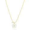 White crystal flower pendant necklace from Talis Chains
