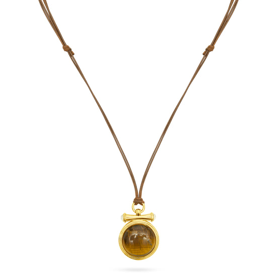 tigers eye pendant necklace on adjustable cord from Talis Chains