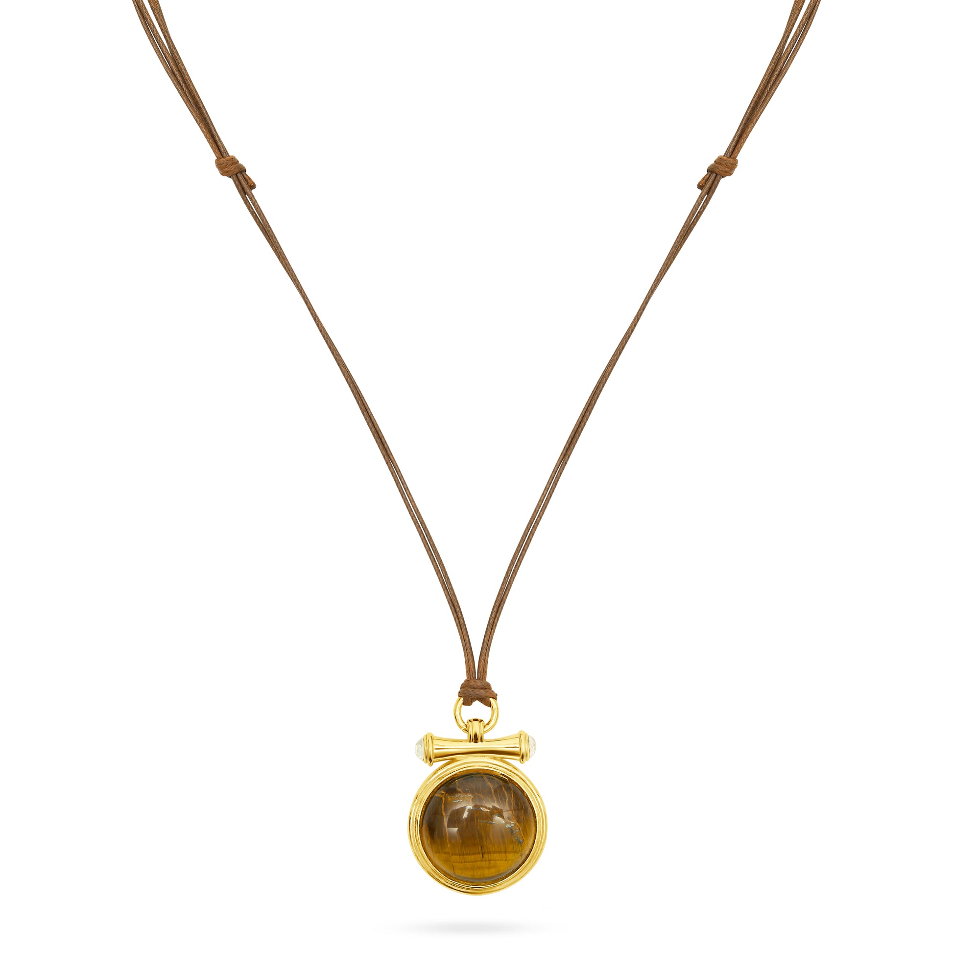 tigers eye pendant necklace on adjustable cord from Talis Chains