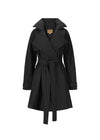 Short black trench coat which is waterproof and windproof