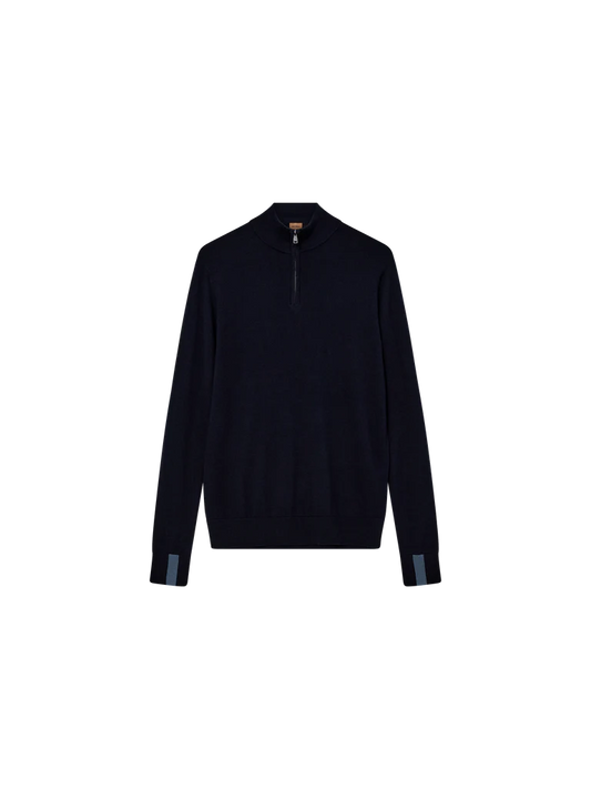 MMGAdam Soft Zip Turtle Neck Knit Navy