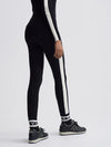 black ribbed leggings with white stripe on side rear view