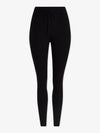 black ribbed leggings with white stripe on side 