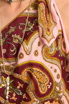 close up of pattern on dress