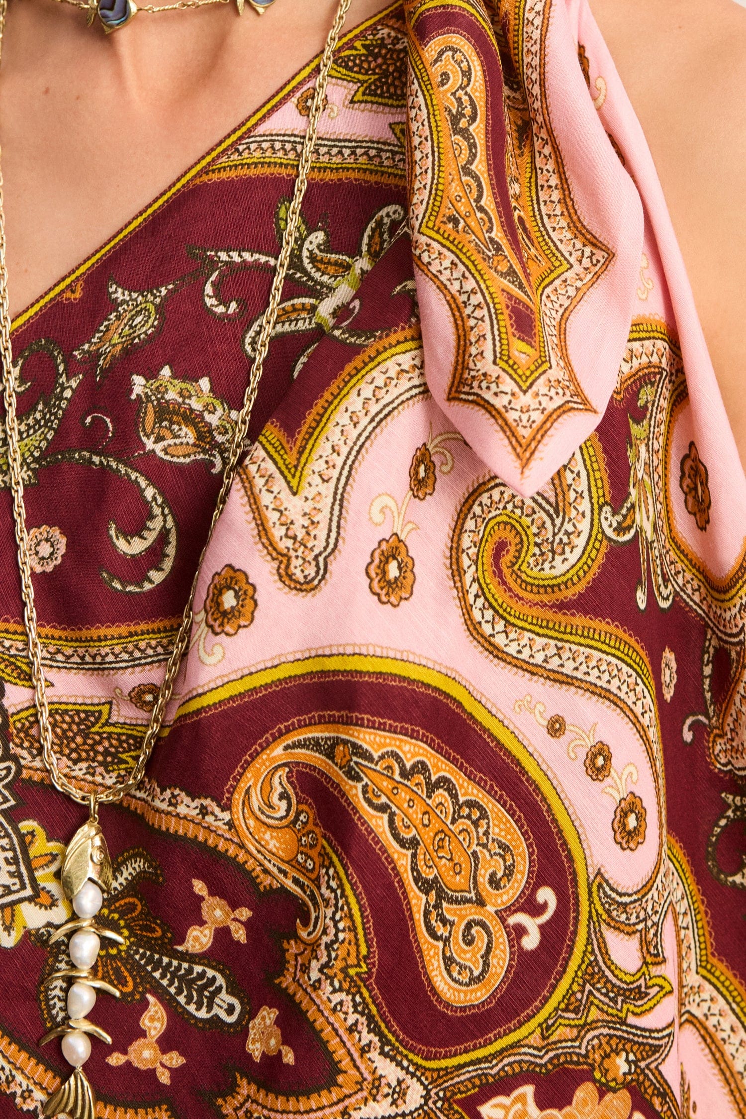 close up of pattern on dress